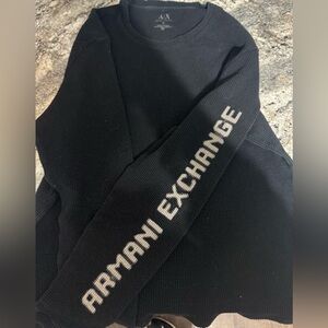 Armani Exchange Charcoal Knit Pullover and Armani Exchange waffle long sleeve